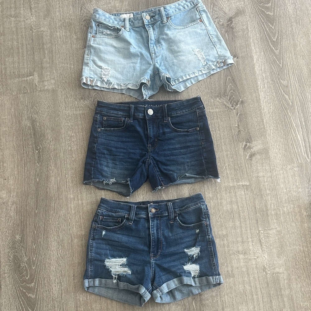 Stylish Denim Bundle Women Shorts - Light Blue, Dark Blue